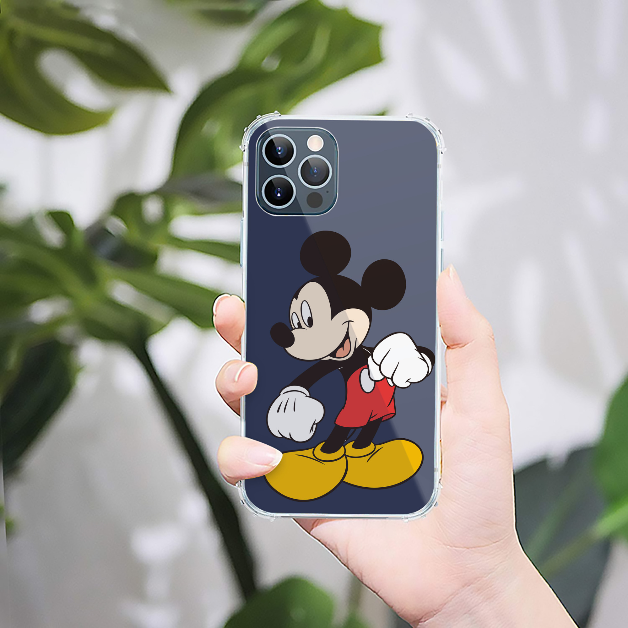 （画像用） ミッキーマウス Mickey Mouse 【iPhone 12シリーズ対応】透明スマホケース（クリアソフトケース）